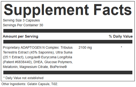 Adaptogen N supplement facts