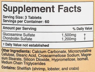 Glucosamine Chondroitin Supplement Facts